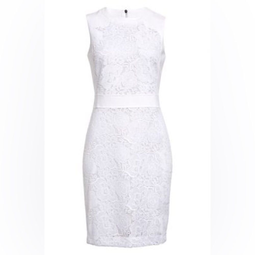 Judith & Charles NWT Sienna Sheath Sleeveless Dress Off-White Size 12 - Picture 3 of 16